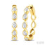 Pear Shape Bezel Set Diamond Fashion Hoop Earrings
