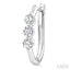 3 Stone Diamond Hoop Earrings