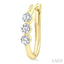 3 Stone Diamond Hoop Earrings