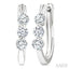 3 Stone Diamond Hoop Earrings