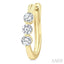 3 Stone Diamond Hoop Earrings