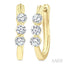 3 Stone Diamond Hoop Earrings