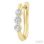 3 Stone Diamond Hoop Earrings