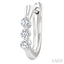 3 Stone Diamond Hoop Earrings