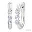 3 Stone Diamond Hoop Earrings