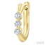 3 Stone Diamond Hoop Earrings