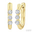 3 Stone Diamond Hoop Earrings
