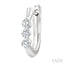 3 Stone Diamond Hoop Earrings
