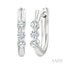 3 Stone Diamond Hoop Earrings