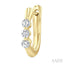 3 Stone Diamond Hoop Earrings