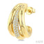 Bold Diamond Fashion Half Hoop Earrings