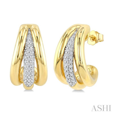 Bold Diamond Fashion Half Hoop Earrings