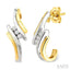 3 Stone Diamond Half Hoop Earrings
