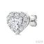 Heart Shape Halo Diamond Fashion Earrings