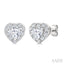 Heart Shape Halo Diamond Fashion Earrings