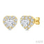 Heart Shape Halo Diamond Fashion Earrings