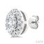 Oval Shape Halo Diamond Fashion Earrings