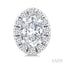 Oval Shape Halo Diamond Fashion Earrings