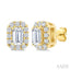 Emerald Shape Halo Diamond Fashion Earrings