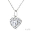 Heart Shape Halo Diamond Fashion Pendant
