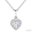 Heart Shape Halo Diamond Fashion Pendant