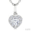 Heart Shape Halo Diamond Fashion Pendant