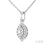 Marquise Shape Halo Diamond Fashion Pendant