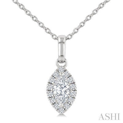 Marquise Shape Halo Diamond Fashion Pendant