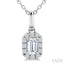 Emerald Shape Halo Diamond Fashion Pendant