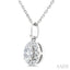 Oval Shape Halo Diamond Fashion Pendant