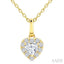 Heart Shape Halo Diamond Fashion Pendant