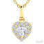 Heart Shape Halo Diamond Fashion Pendant