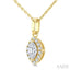 Marquise Shape Halo Diamond Fashion Pendant