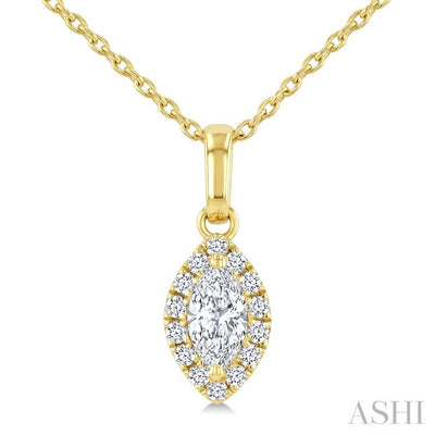 Marquise Shape Halo Diamond Fashion Pendant
