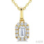 Emerald Shape Halo Diamond Fashion Pendant