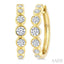 Graduated Bezel Set Diamond Fashion Hoop Earrings
