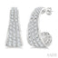 Pave Set Diamond Fashion Half Hoop Earrings