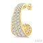 Pave Set Diamond Fashion Half Hoop Earrings