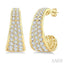 Pave Set Diamond Fashion Half Hoop Earrings