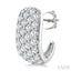 4 Row Diamond Fashion Pave Half Hoop Earrings