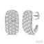 4 Row Diamond Fashion Pave Half Hoop Earrings