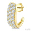3 Row Diamond Fashion Pave Half Hoop Earrings