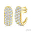 3 Row Diamond Fashion Pave Half Hoop Earrings