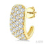 4 Row Diamond Fashion Pave Half Hoop Earrings