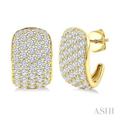 5 Row Diamond Fashion Pave Half Hoop Earrings