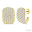 6 Row Diamond Fashion Pave Half Hoop Earrings