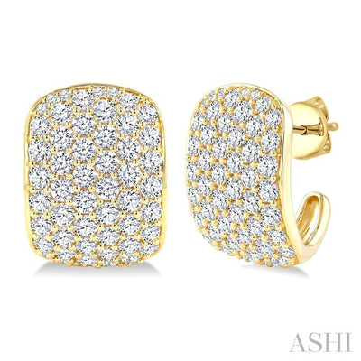 6 Row Diamond Fashion Pave Half Hoop Earrings