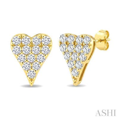 Heart Shape Diamond Fashion Stud Earrings