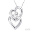 Twin Heart Shape Diamond Fashion Pendant