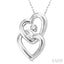 Twin Heart Shape Diamond Fashion Pendant